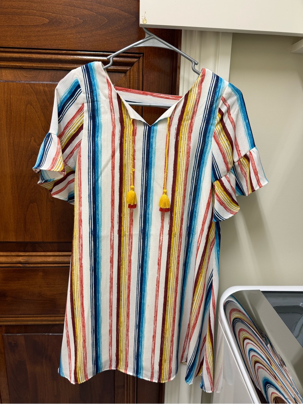Girls Casual Striped V Neck Coastal Dress
